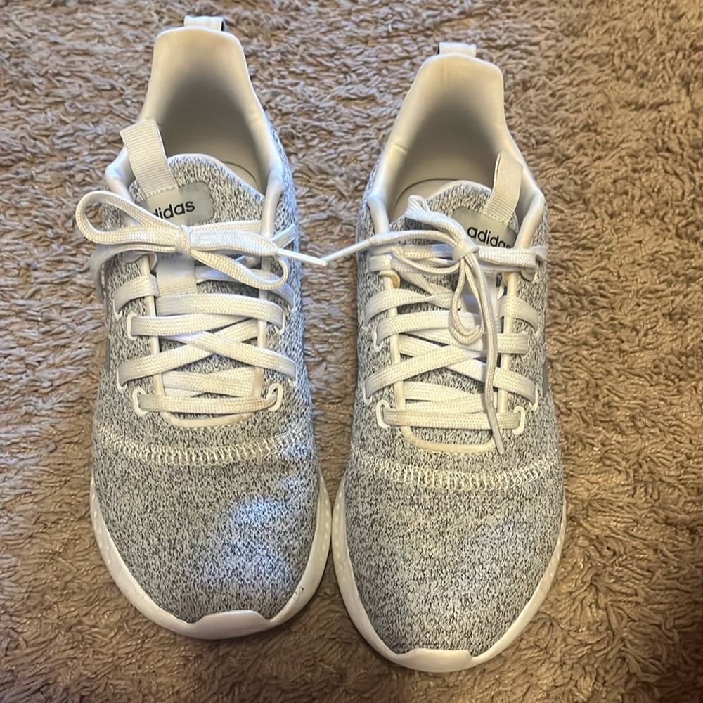 Adidas Gray and White Sneakers